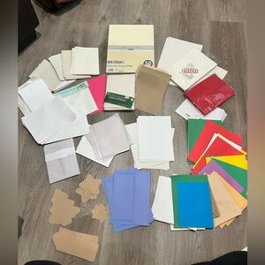Assorted Colorful Cardstock and Envelopes Set